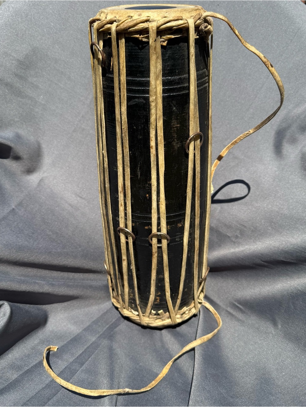 Madal Drum Wooden Nepali Folk Hand Carved Drum